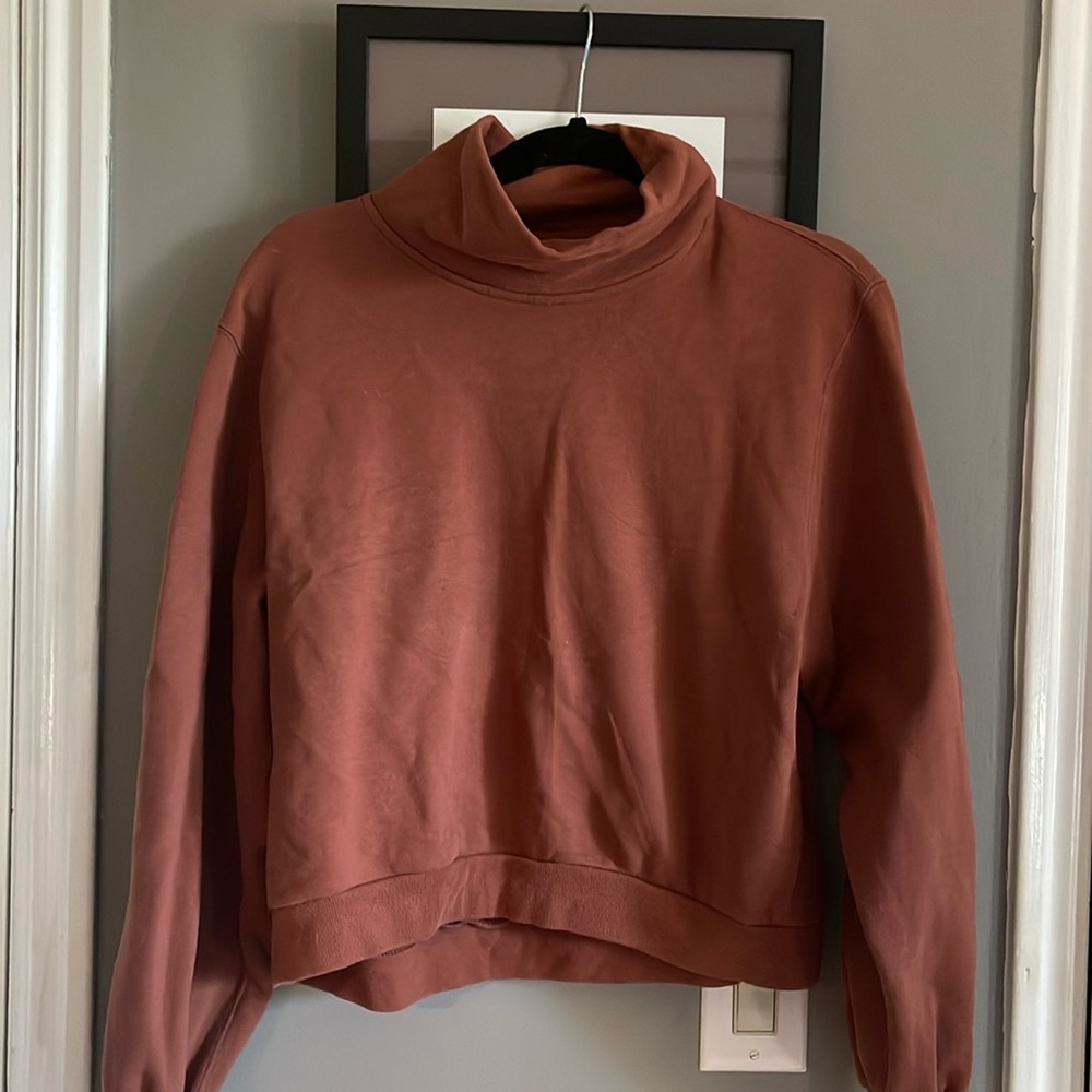 Abercrombie & Fitch orange mock turtleneck sweatshirt